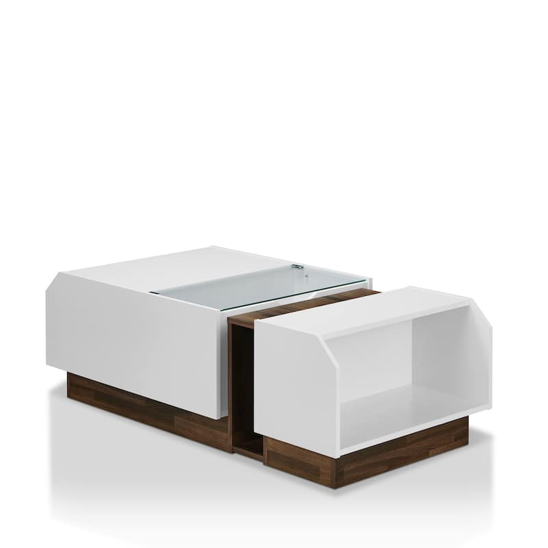 Podd Contemporary White 49-inch 3-Shelf Coffee Table by Furniture of America