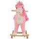 preview thumbnail 8 of 7, Qaba Rocking Horse, Kids Ride on Horse Unicorn Design with Wooden Base, Tail Wag & Sounds for Toddlers 3-6 Years Old, Pink