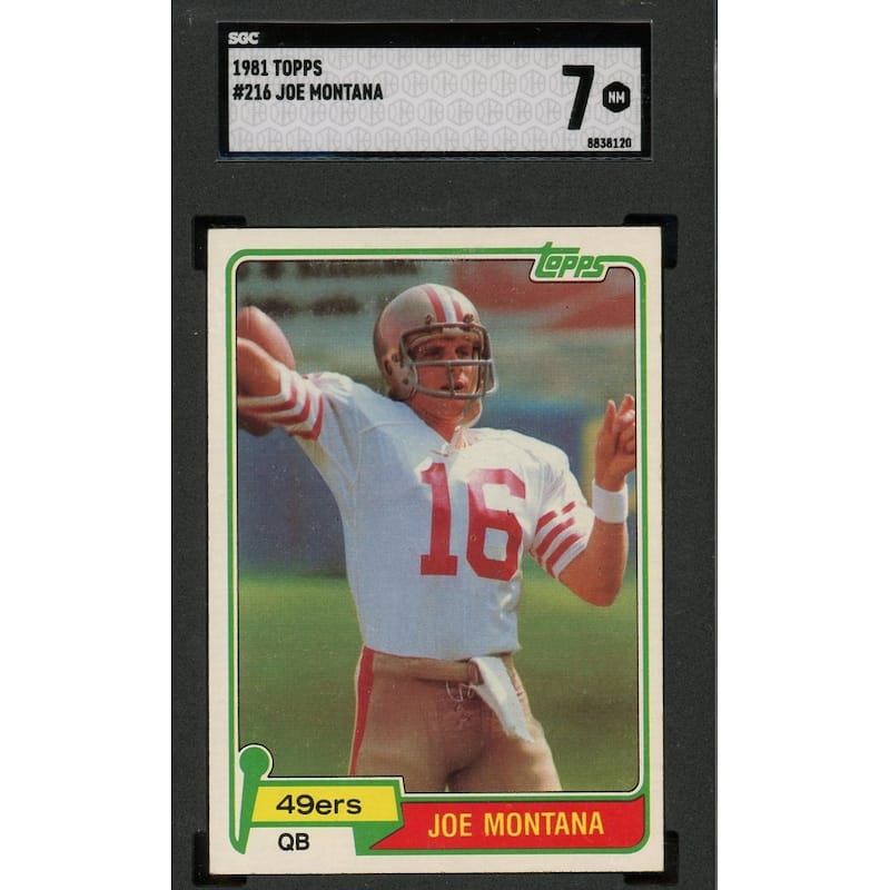 Joe Montana 1981 Topps Football Rookie Card #216 Graded SGC 7 - 8'6" x 11'6"