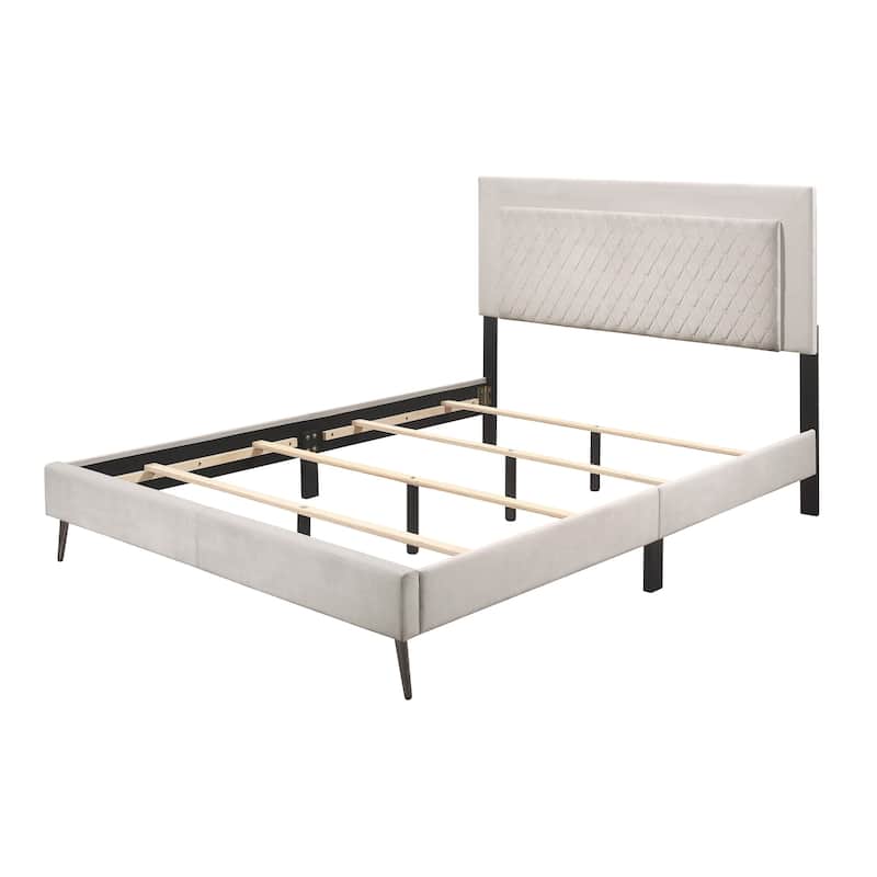 Clayfell Lattice Upholstered Panel Bed