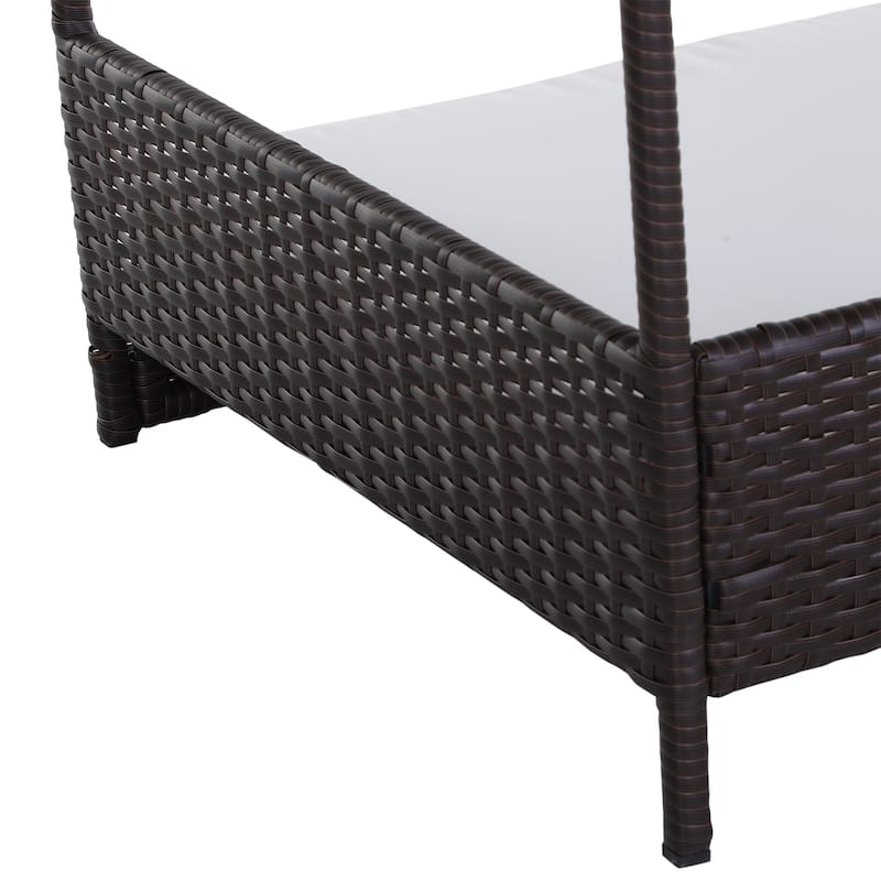 PawHut Wicker Dog House Raised Rattan Bed for Indoor/Outdoor
