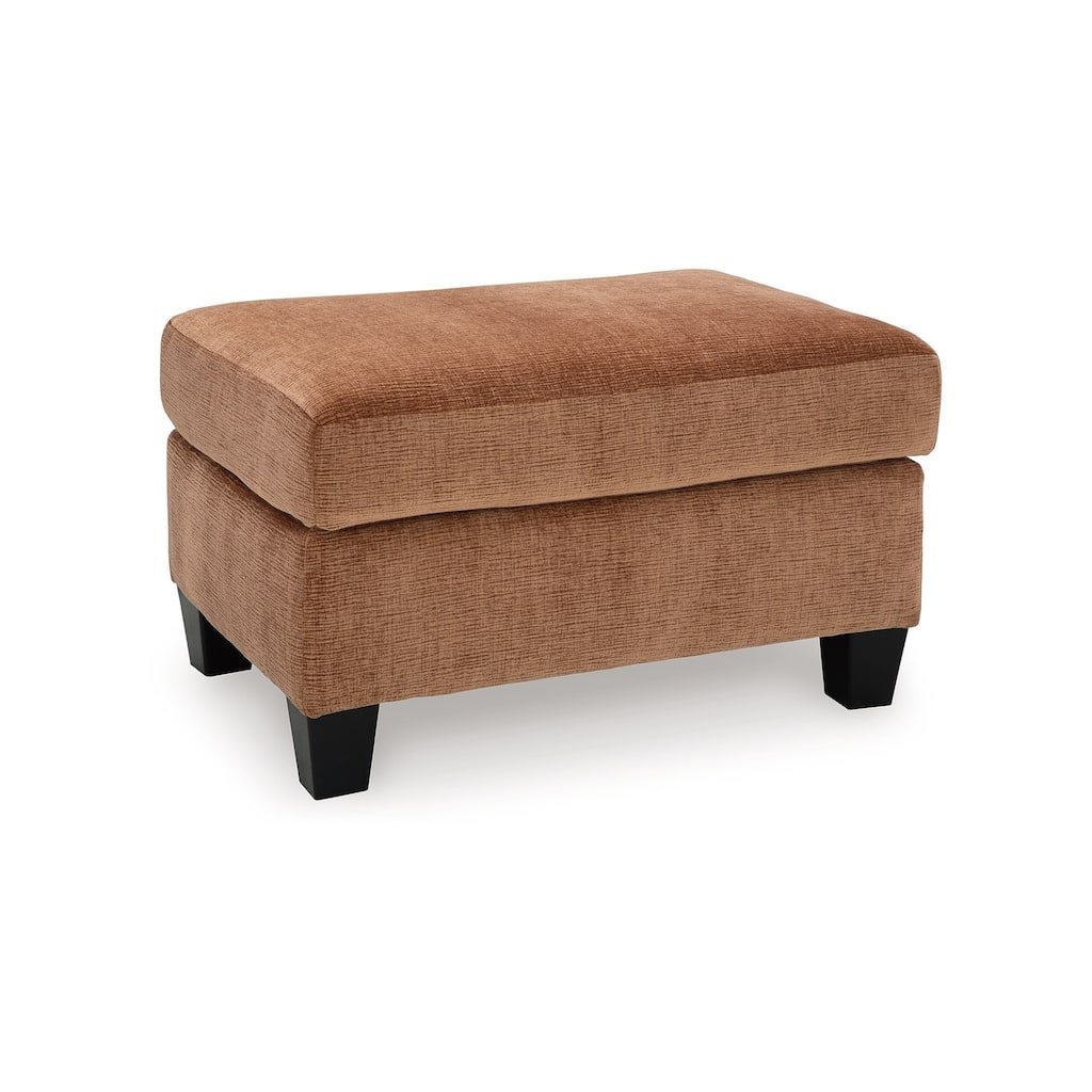 Emilia Rectangular Ottoman Bench, Soft Clay Brown Polyester 24x34 Inch