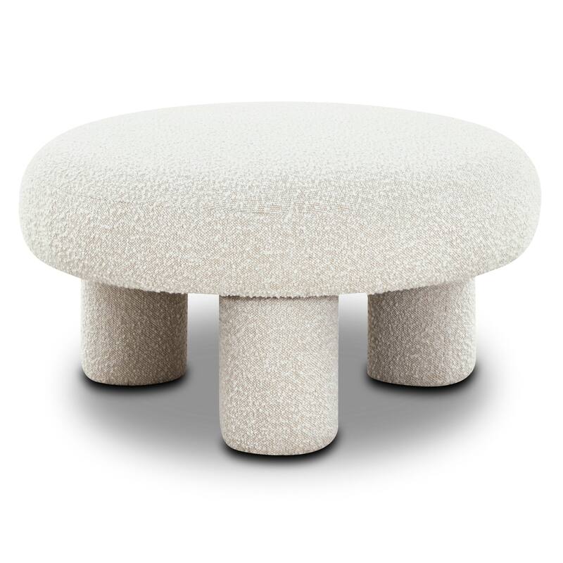 Poly & Bark Circa Ottoman - Froth White Boucle