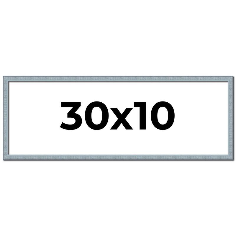 30x10 Frame Rustic Sky Blue Solid Wood Picture Frame | 0.75 Inch