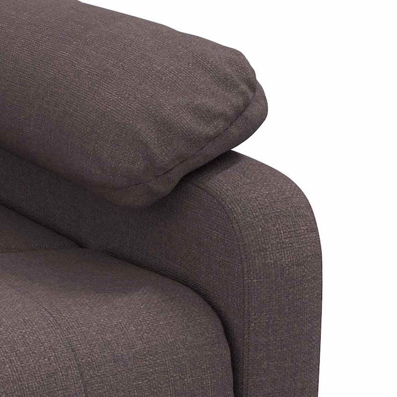 vidaXL Massage Recliner Dark Brown Fabric - 28.7" x 35.4" x 39.4"