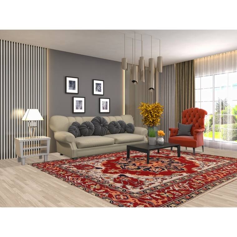 Red Sultanabad Oriental Area Rug Handmade Wool Carpet - 8'0" x 9'8"