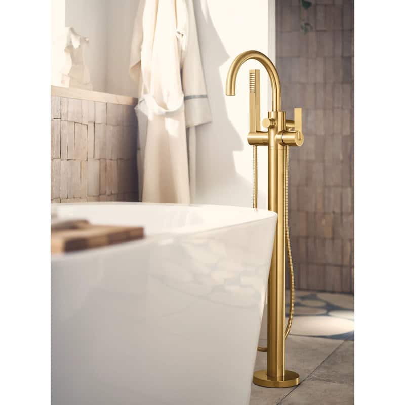 Moen Cia Floor Mounted Tub Filler with Built-In Diverter - Includes
