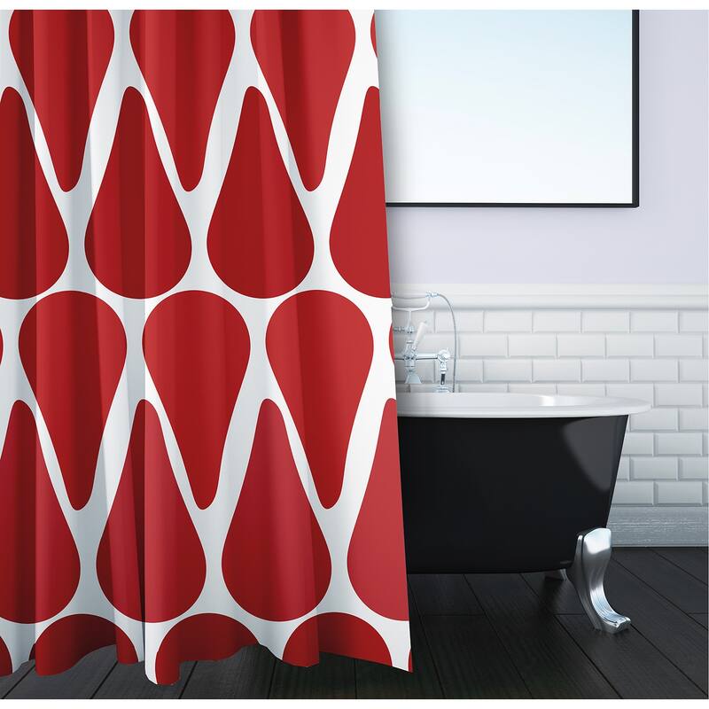 71 x 74-inch, Watermelon Seeds, Geometric Print Shower Curtain