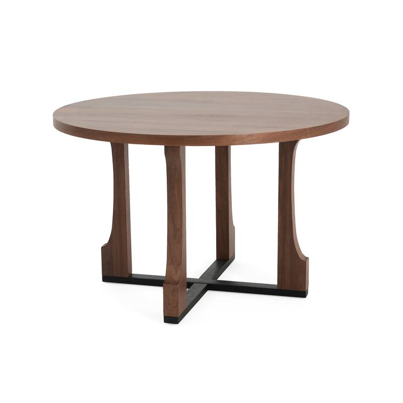 Roomfitters 48" Round Dining Table with Solid Wood Top and Sturdy Cross Base, Modern Kitchen and Dining Room Table