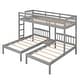 preview thumbnail 9 of 7, Gray Triple Bunk Bed with Drawers (Full over Twin & Twin)
