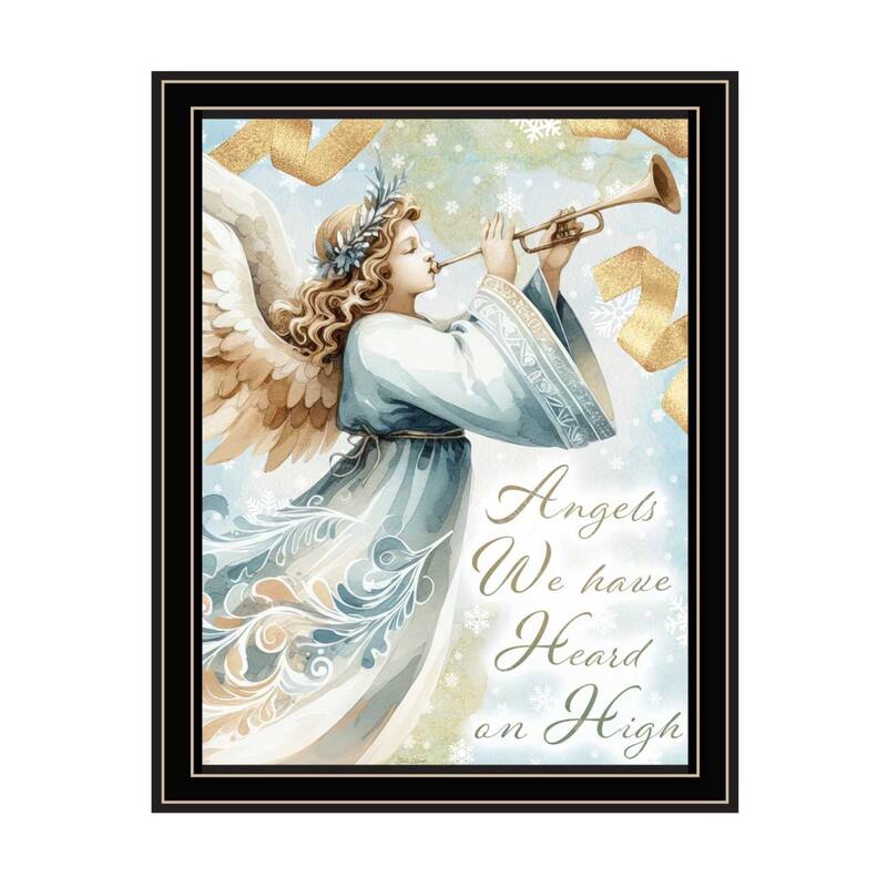 2-Piece Framed Wall Art Set - Angels We Have Heard on High, Black Frame