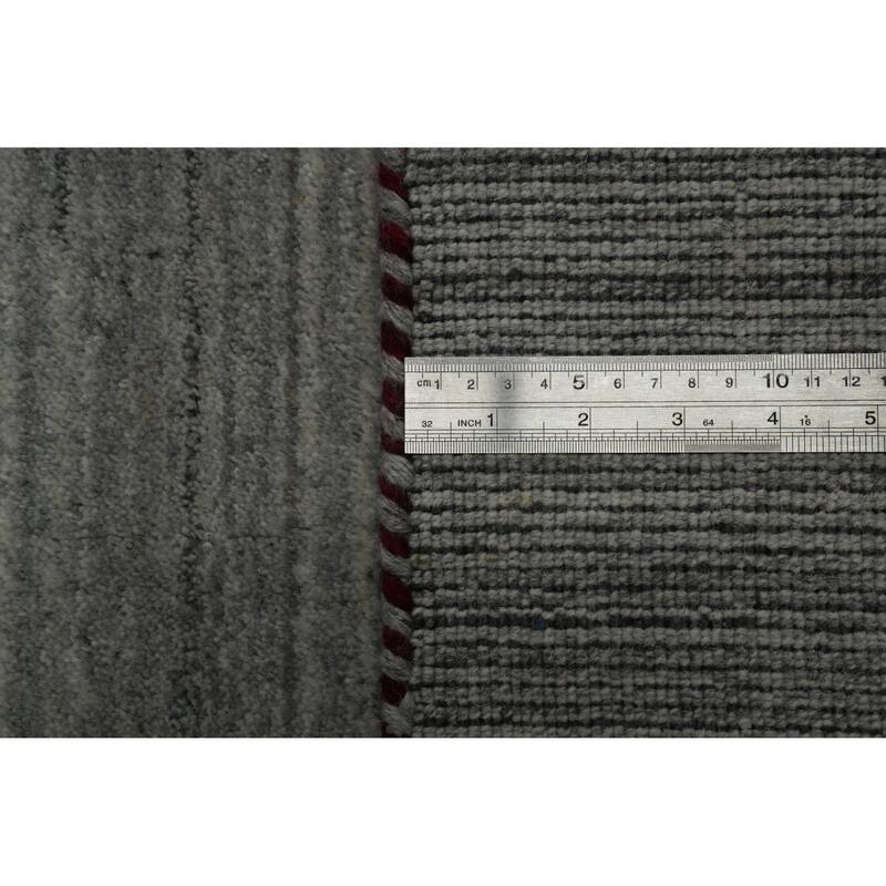 Hand Knotted Oriental 100% Wool Carpet Tribal Animal Pictorial Greys & Charcoal Gabbeh Area Rug - 9' 10'' X 8' 0''