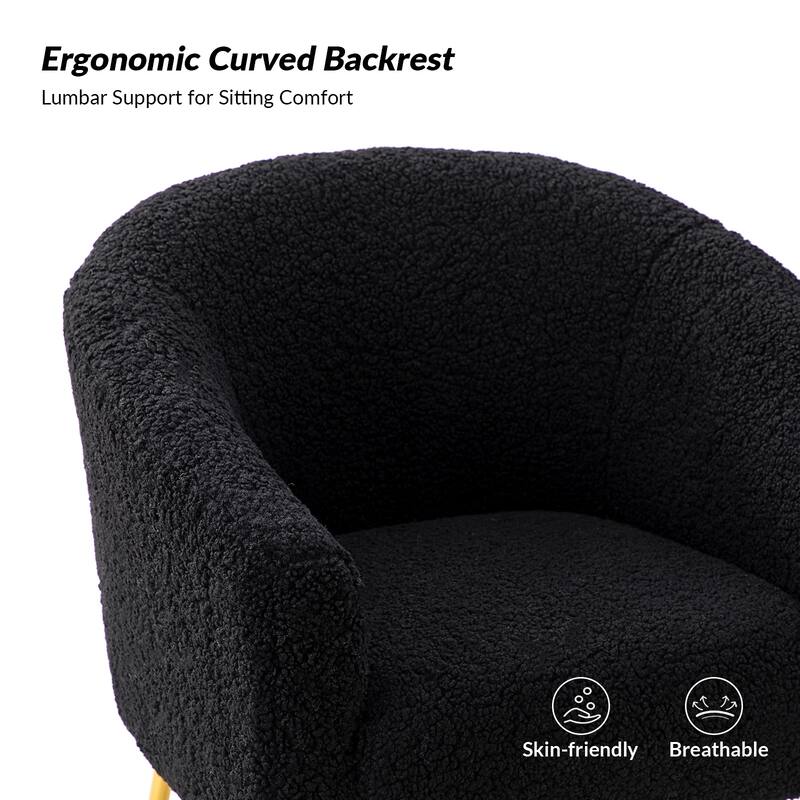 Rovigo Modern Upholstered Living Room Accent Barrel Chair with Metal Legs by HULALA HOME