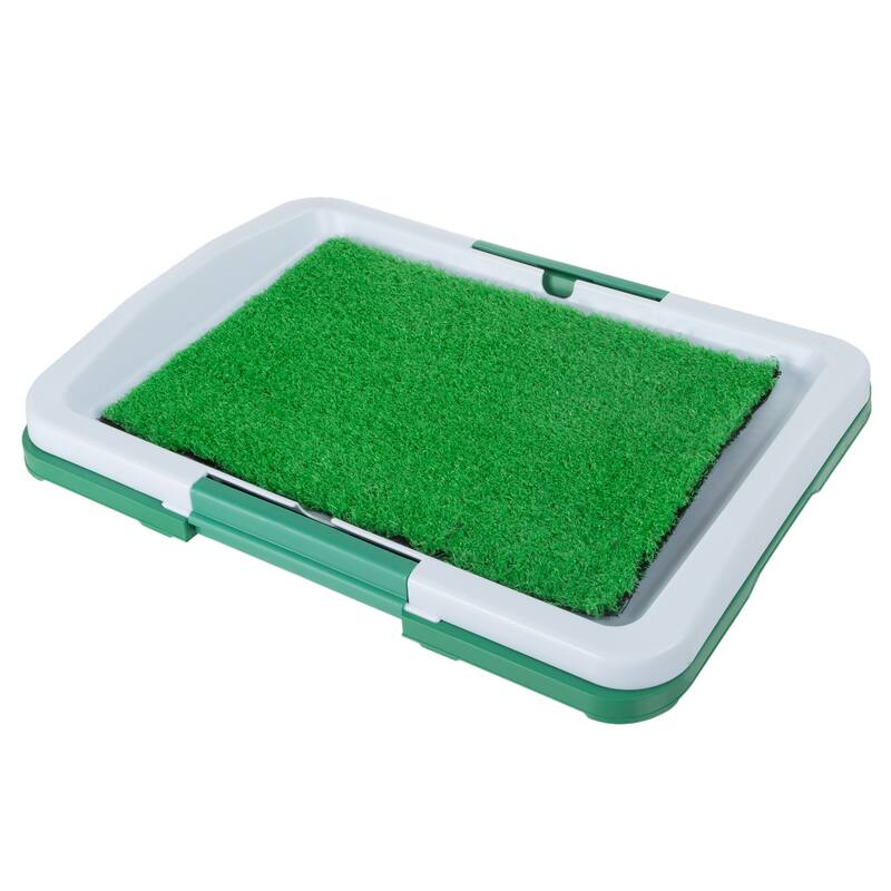 PETMAKER Artificial Grass Pee Pad Set for Dogs - Potty Training for Pets - Green and White - Assembly Required - Plastic