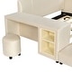 preview thumbnail 46 of 100, Upholstered Grounded Bed Mother & Child Bed with Bedside Desk and Little Round Stool
