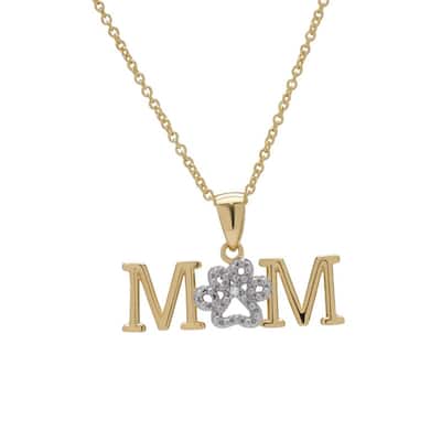 Victoria Townsend Gold Diamond Accent MOM PAW Adjustable Bracelet