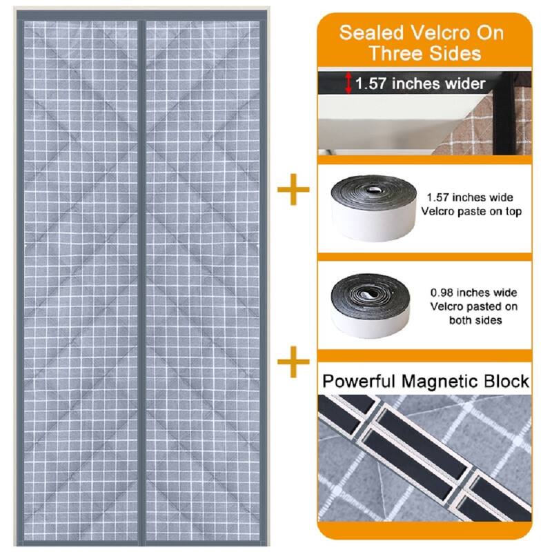Magnetic Waterproof Thermal Insulated Door Curtain Energy-Saving Cotton Screen
