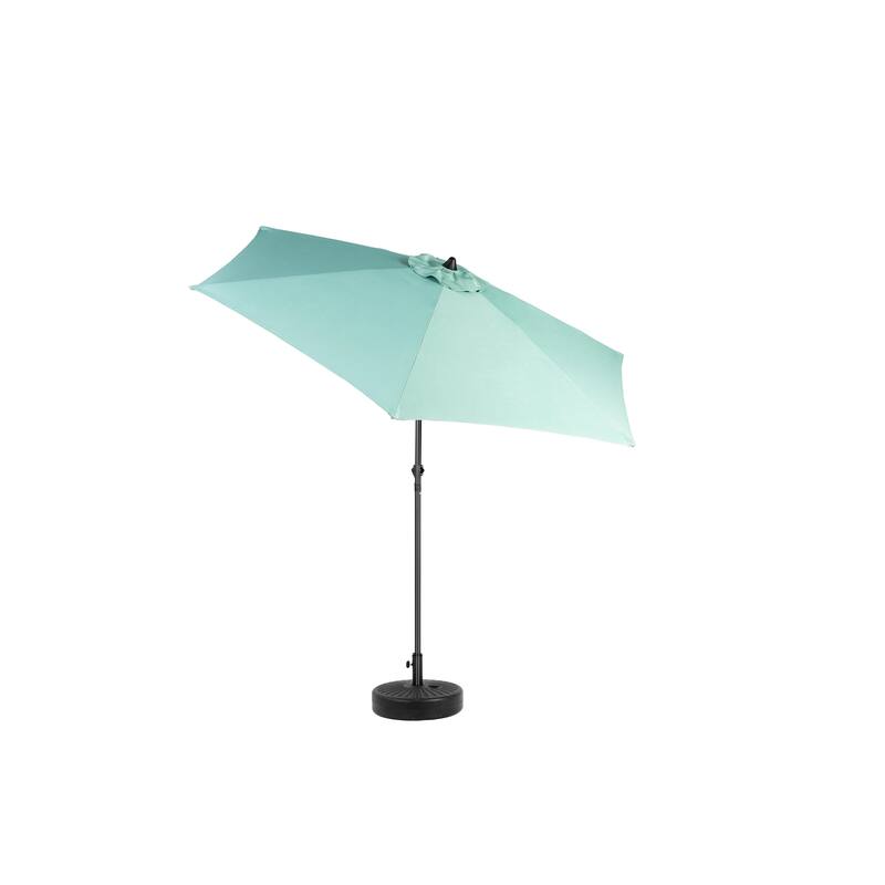 9FT Outdoor Patio Umbrella Table Umbrella with Push Button Tilt and Crank, Market Umbrella 6 Sturdy Ribs (Base Not Included)