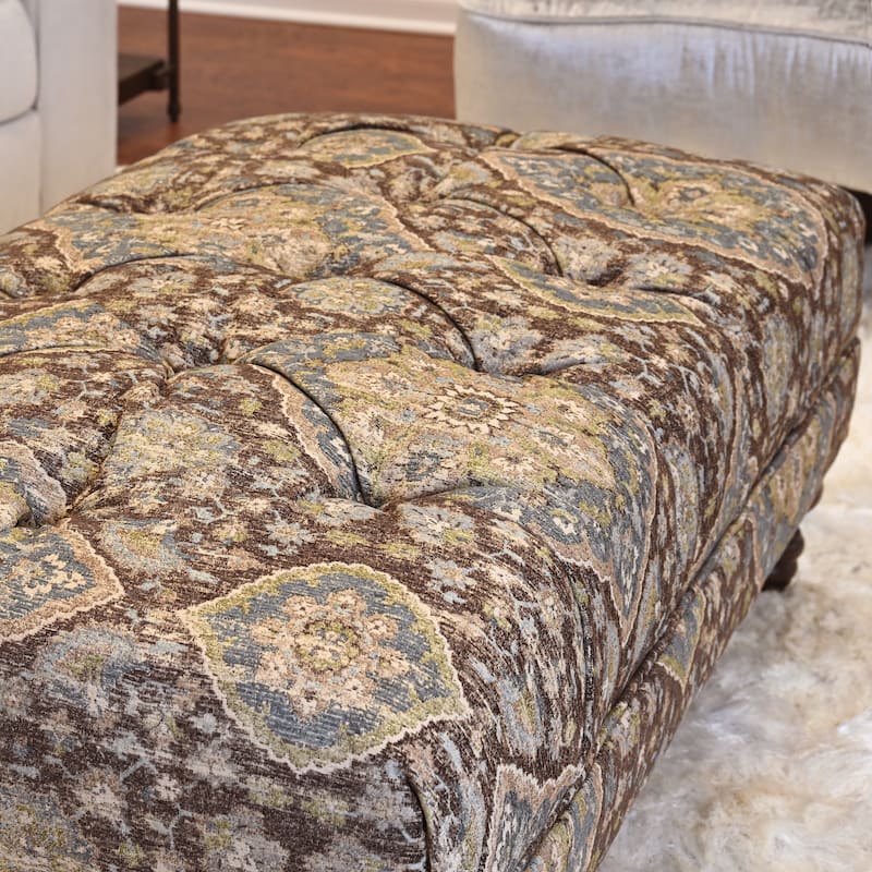 Roundhill Furniture Charbilia Fabric Tufted Cocktail Ottoman