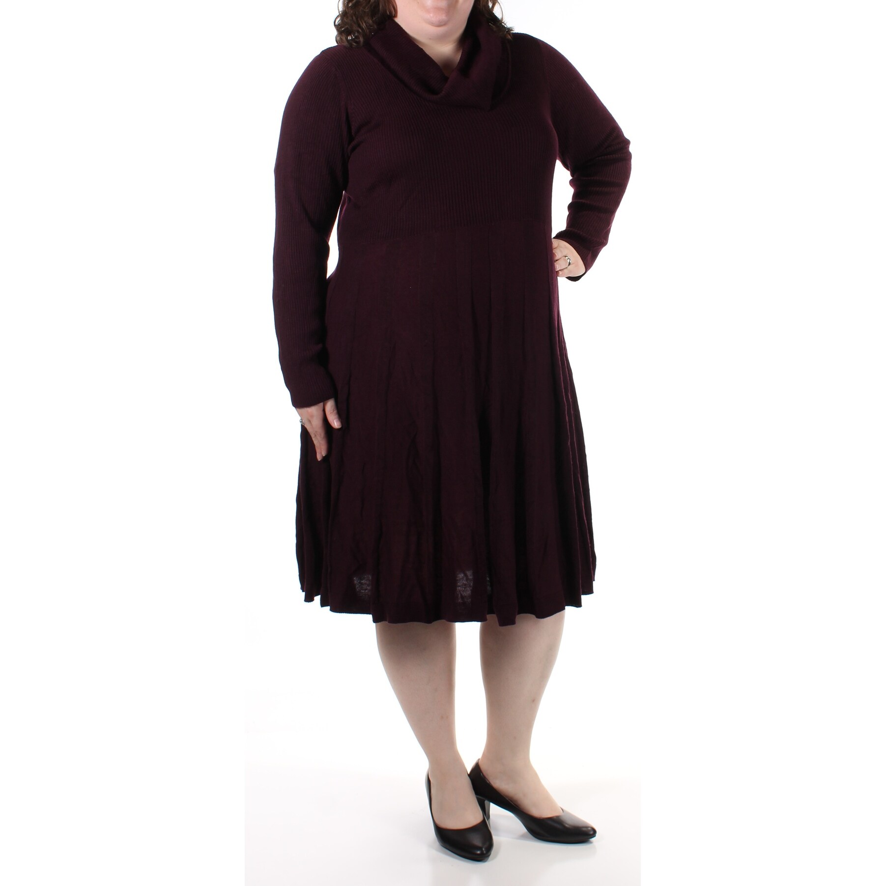 burgundy calvin klein dress