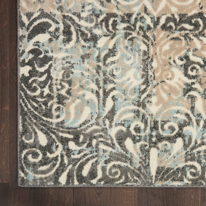 Nourison Soma Contemporary French Country Damask Area Rug