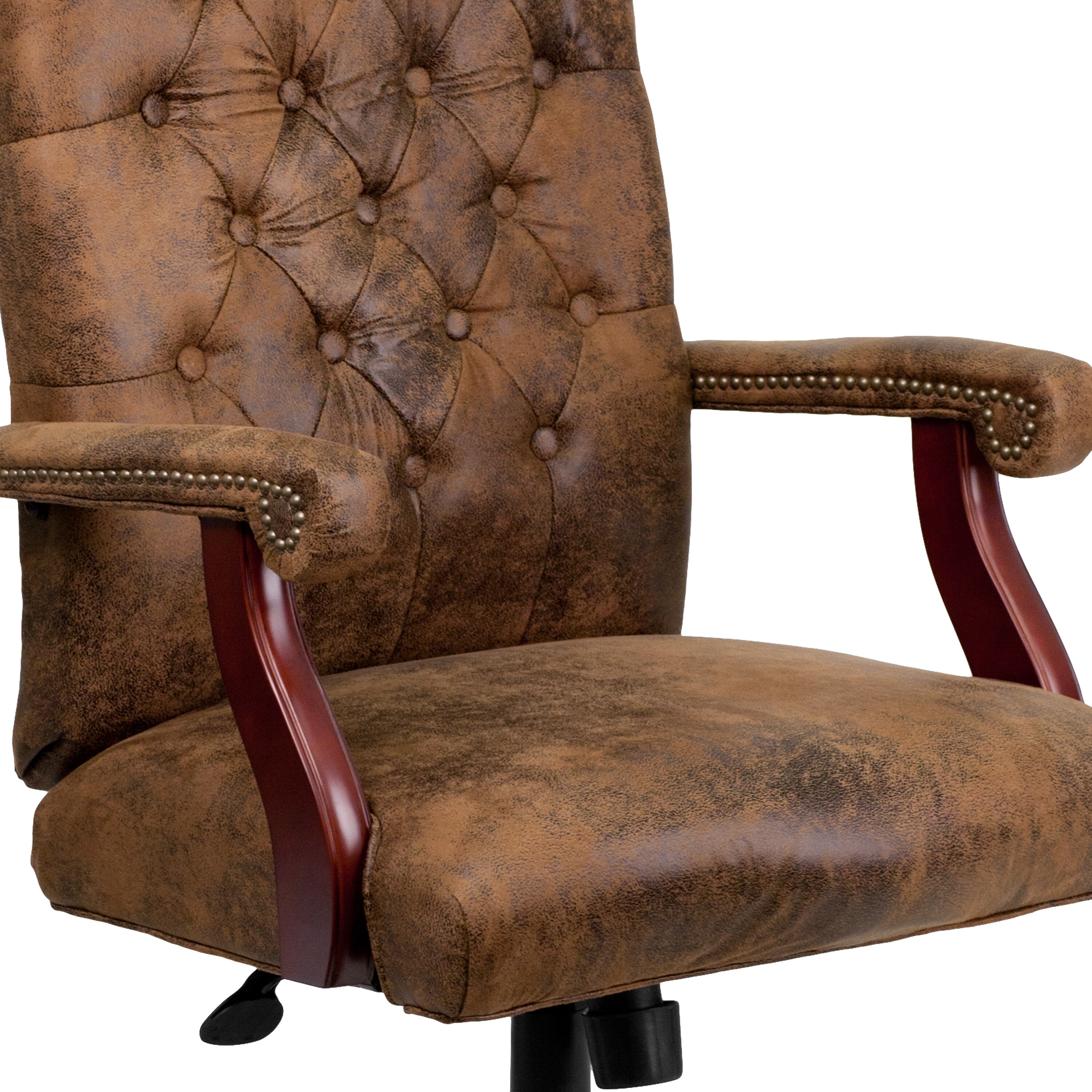 Bomber Brown Classic Executive Swivel Office Chair With Arms Task Chair Overstock 10125262