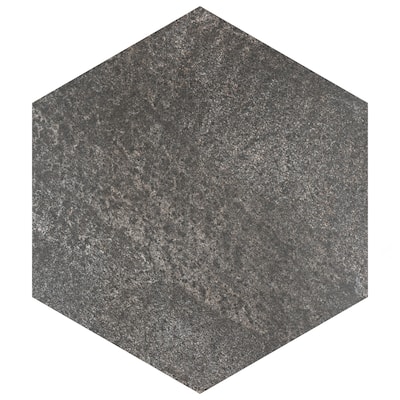 Merola Tile Nagpur Grand Hex Grafito 19" x 22" Porcelain Floor and Wall Tile