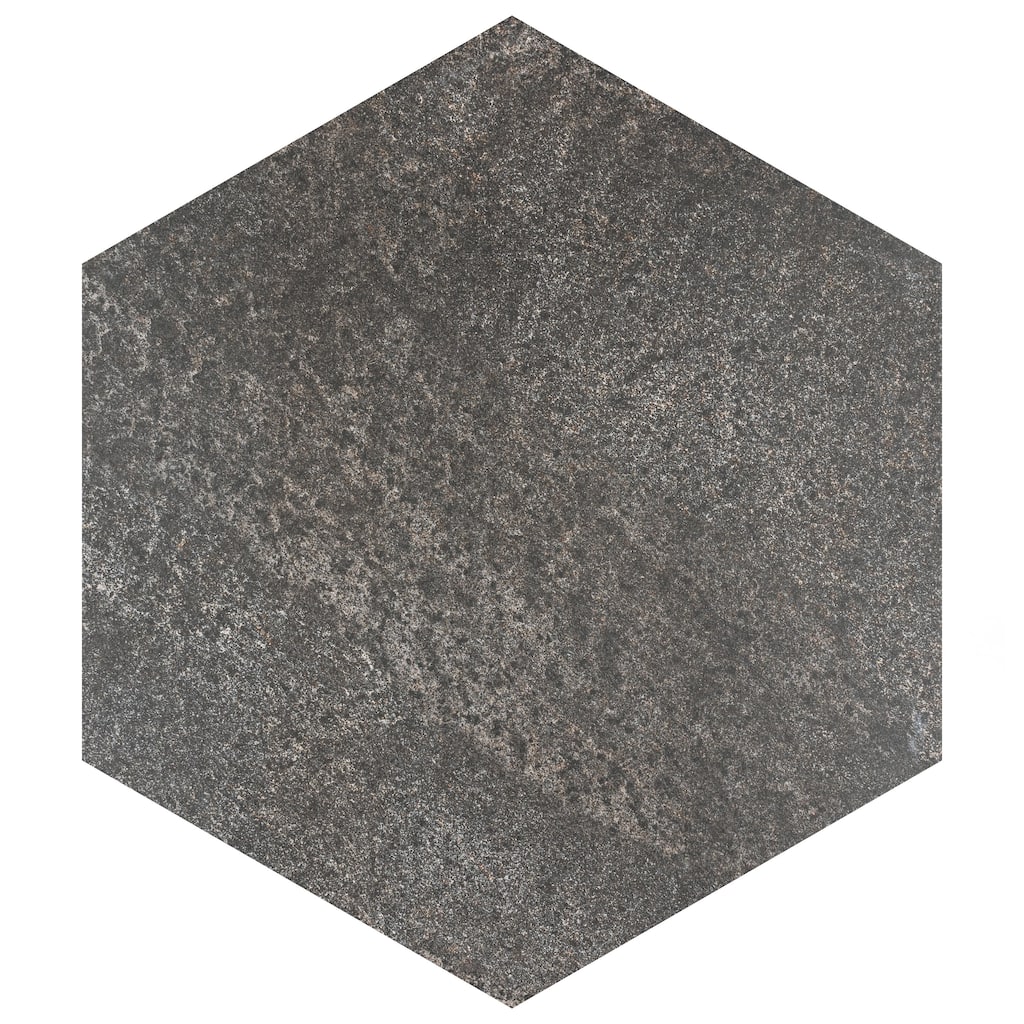 Merola Tile Nagpur Grand Hex Grafito 19" x 22" Porcelain Floor and Wall Tile