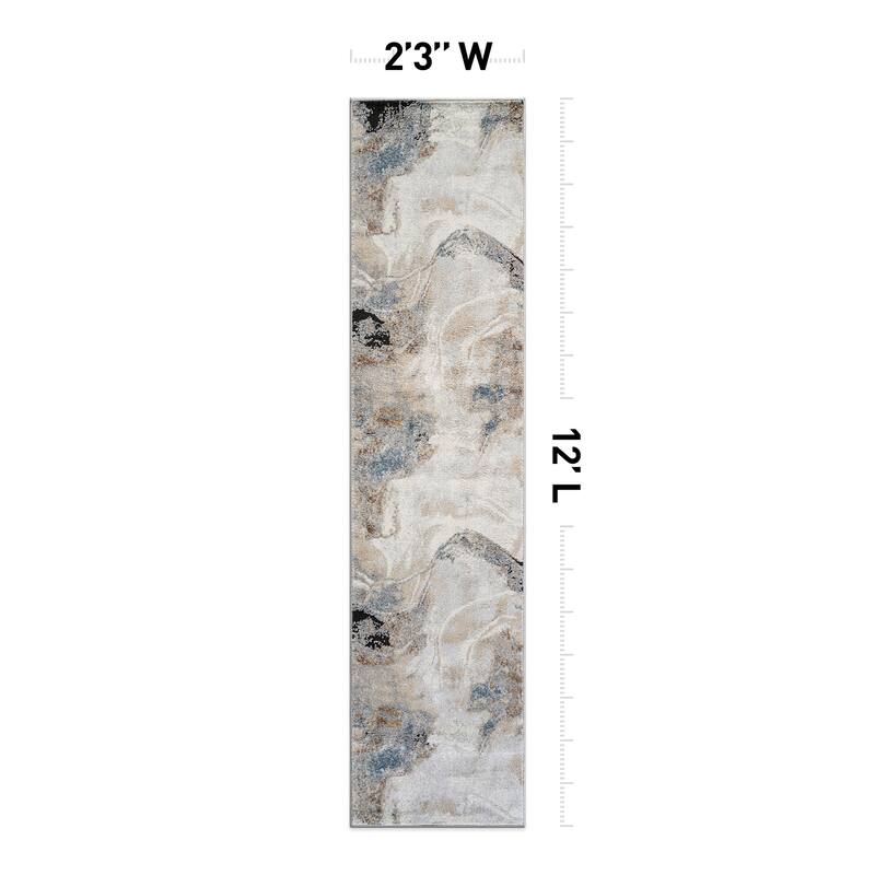 Neutral Desert Drift Area Rug for Living Room, Entryway, or Family Spaces - Easy to Clean and Comfortable Underfoot