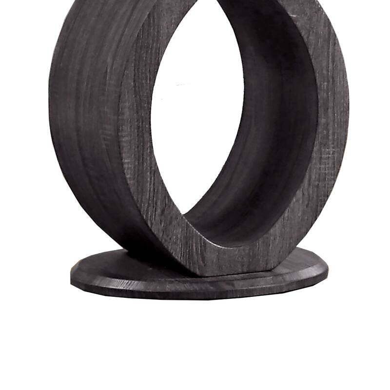 23.5 in. Gray and Clear Round Glass End Table, Sturdy Build End Side Table for Living Rooms