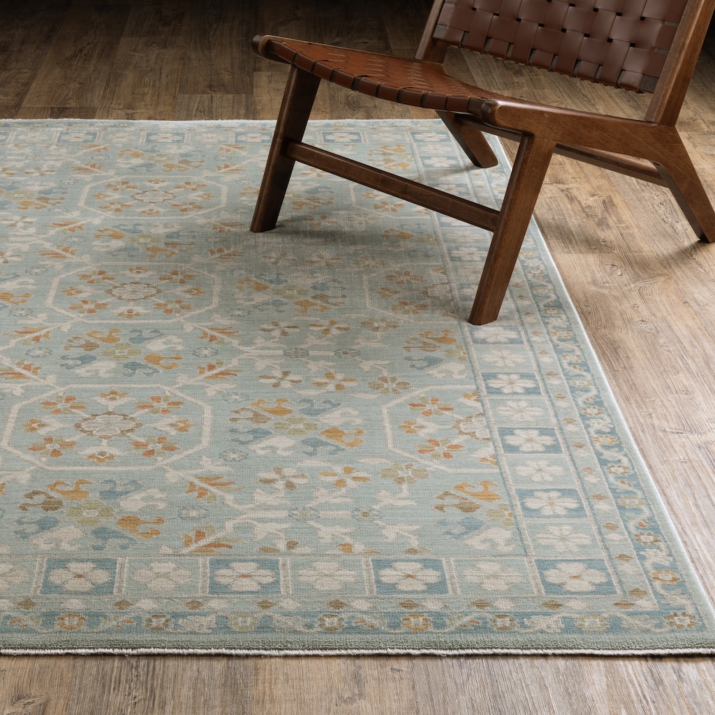 Meadow Bohemian Medallion Teal/ Blue Area Rug