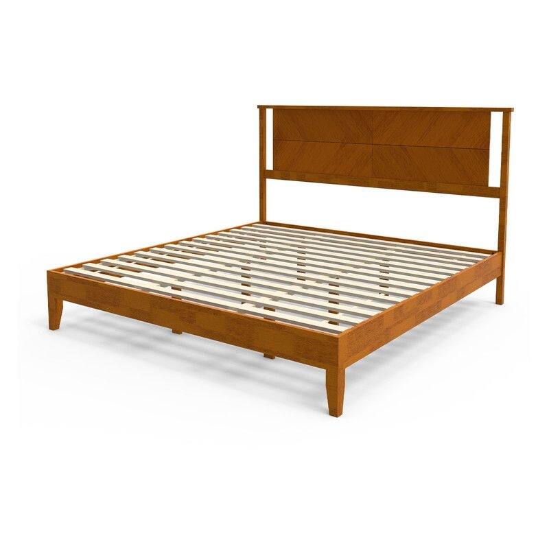Twin Size Deluxe Bed Frame with Headboard with Solid Wood, No Box Spring Needed, Easy Assembly, White