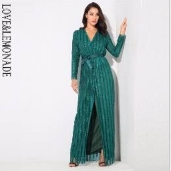 Shop Love Lemonade Hot Stripes Cross V Collar Body Maxi Dresses