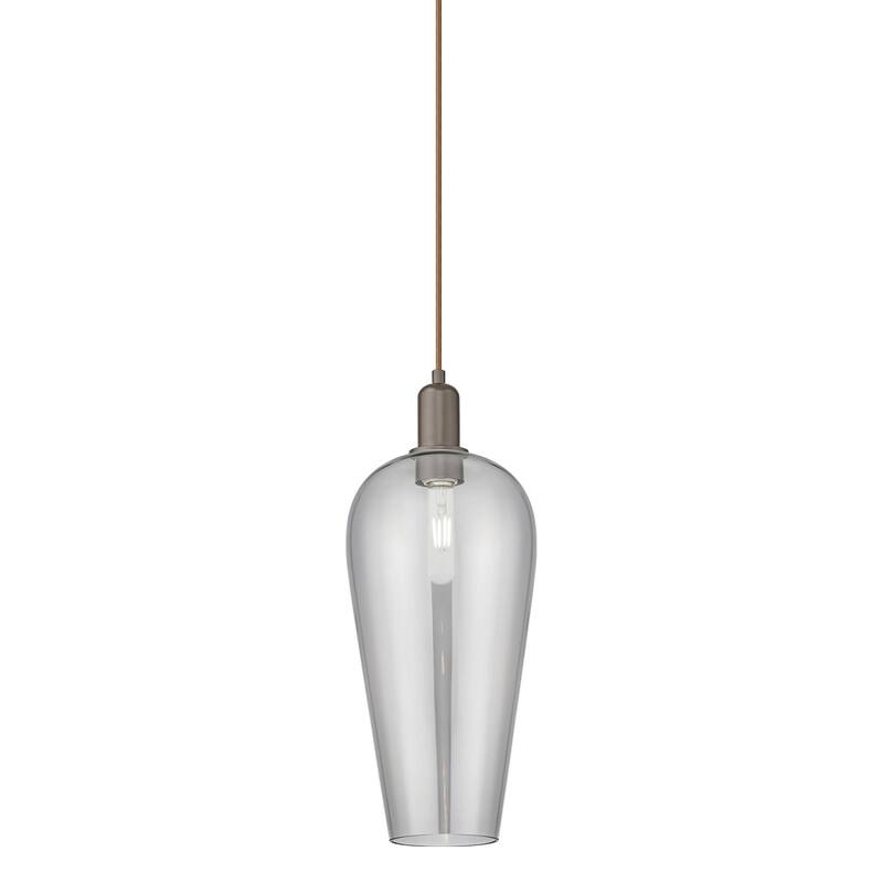 Innovations Lighting 716-1P-20-8 Chelsea Pendant Chelsea 8" Wide Mini - Oil Rubbed Bronze / Light Smoke Deco Swirl