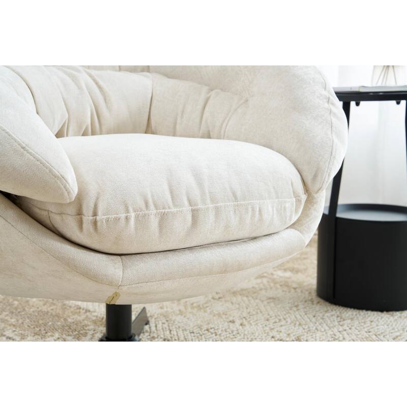 Ergonomic Chenille Office Chair Swivel Chair, Rotating Chair Club Chair Accent Chair with Removable Cushion