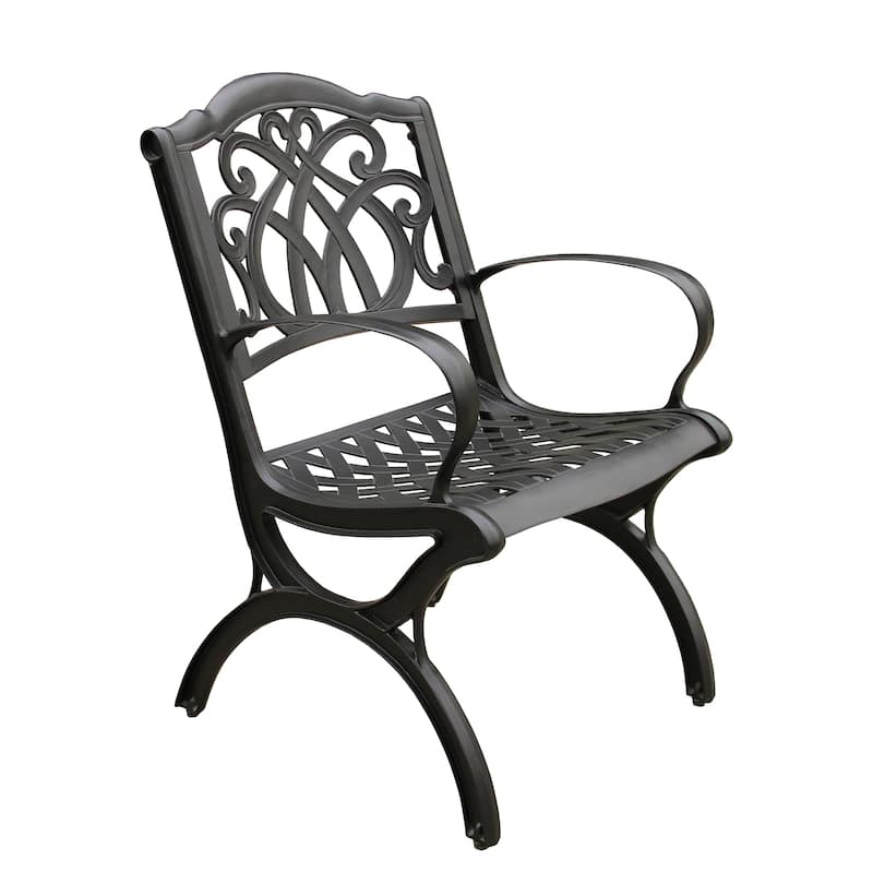 Modern Ornate Outdoor Mesh Aluminum 48-in Round Patio Dining Set with Four Chairs - N/A