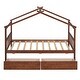 preview thumbnail 8 of 47, Wooden House Bed With Drawers
