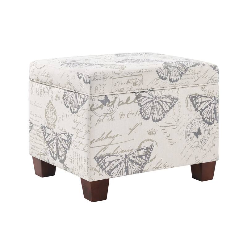 Upholstered Storage Ottoman with Padded Cushion and Hidden Storage Compartment for Functional Living Room Use