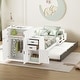 preview thumbnail 1 of 25, Twin Size Wood Platform Bed with Sample Bookshelf and Movable Wardrobe, Multifunctional Bed with Built-in Trundle Bed, White White