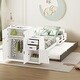 preview thumbnail 11 of 28, With Trundle Bed Wooden Twin Size Platform Bed with Storage Cabinet White - Twin