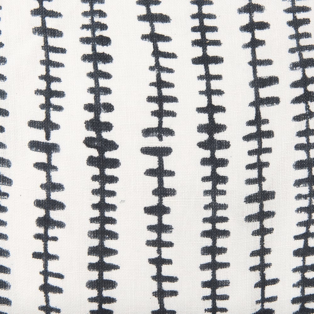 Jenna Cream w/ Black Print Linen Square Decorative Pillow Cover