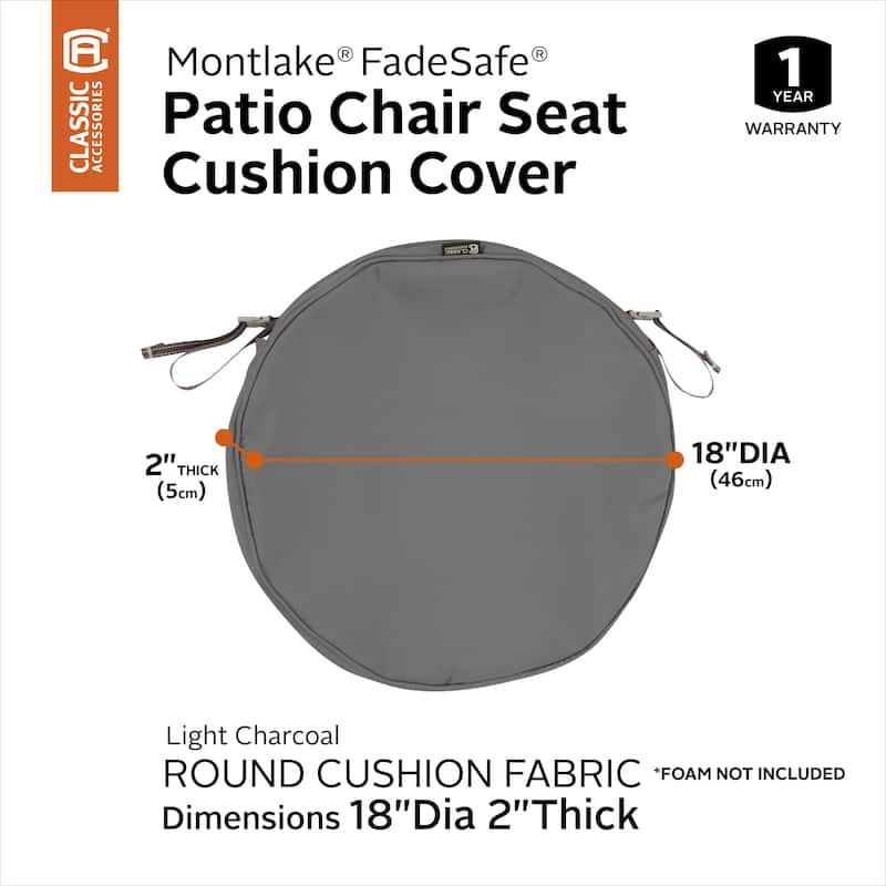 Classic Accessories Montlake Water-resistant Patio Chair Seat Cushion Slip Cover