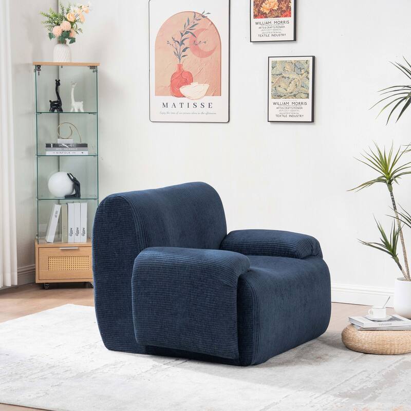 42''W Modern Chenille Upholstered Accent Chair with Deep Seats-No Assembly