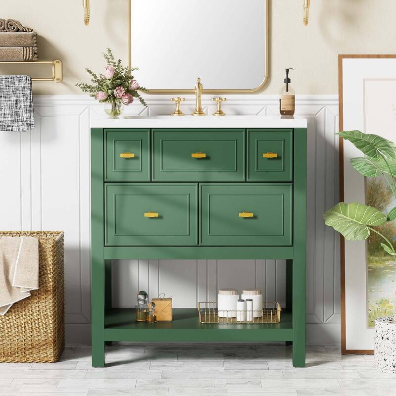 Wood Freestanding Bathroom Vanity with Sink