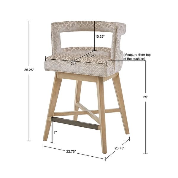 dimension image slide 0 of 2, Madison Park Glenwood 180 degree Swivel Counter Stool Auto-Return