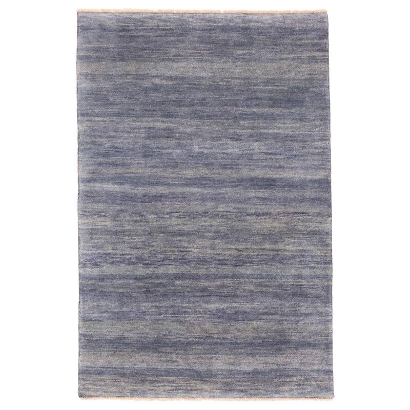 ECARPETGALLERY Hand-knotted Pak Finest Gabbeh Light Denim Blue Wool Rug - 4'0 x 6'0