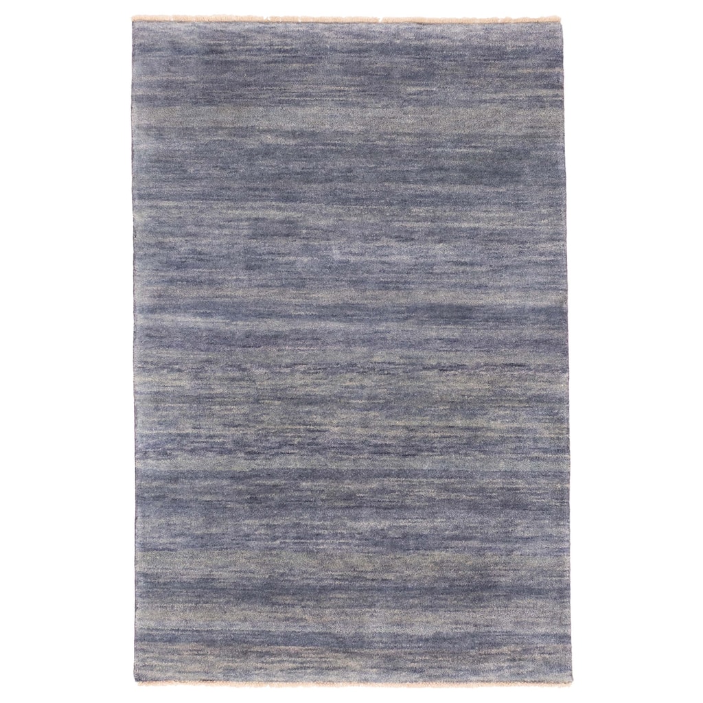 ECARPETGALLERY Hand-knotted Pak Finest Gabbeh Light Denim Blue Wool Rug - 4'0 x 6'0
