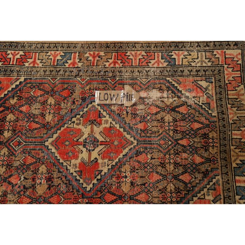 Pre-1900 Antique Vegetable Dye Serab Foyer Rug Handmade Wool Carpet - 3'3"x 3'11"