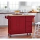 preview thumbnail 2 of 19, Simple Living 3-drawer Drop Leaf Kitchen Cart Red