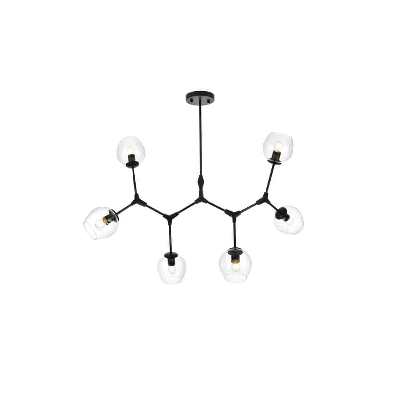 Elegant Lighting 1712G49 Cavoli 6 Light 49" Wide Abstract Chandelier